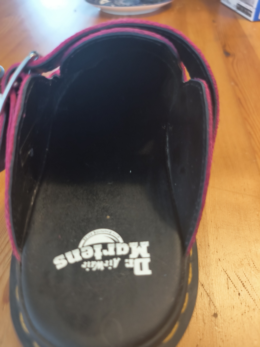 Dr. Martens Women's Fuchsia Suede Buckle Clog - Picture 5 of 7